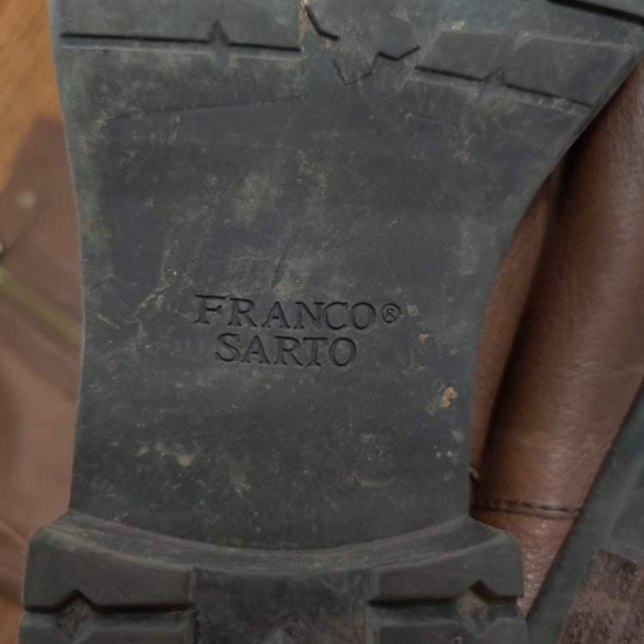 8.5 leather Franco sarto brown knee high boots - Picture 12 of 13